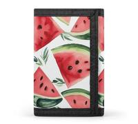 FekiLoot Watercolor Watermelon Pattern Trifold Wallet Slim Minimalist Front Pocket Men's Passcase Wallet Credit Card Holder