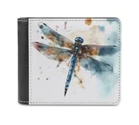 FekiLoot Watercolour Dragonfly Wallet Fashionable Slim Leather Wallet with Multiple Card Slots And Hidden Compartments Wallets