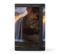 FekiLoot Waterfall at Sunset Wallet for Men Slim Minimalist Trifold Wallet with ID Window And Credit Card Holder
