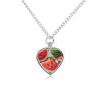 FekiLoot Watermelon Lemon Pet Cremation Jewelry Personalized for Man, Custom Dog Urn Necklaces for Ashes, Heart-Shaped Pendant Urn Necklaces for Cat Lover Woman, with Funnel Kit