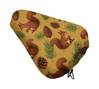 FekiLoot Waterproof Squirrel Pinecone Bike Seat Cover Oxford Cloth Bike Saddle Protector Washable Sun Rain Dust Bicycle Seat Cushion Cover for Women Men City Mountain Outdoor