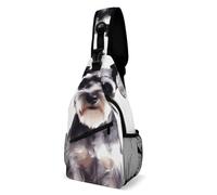 FekiLoot Well-behaved Schnauzer Sling Bag Men Crossbody Bags Women Shoulder Backpack Daypack Chest Bag for Travel Outdoor
