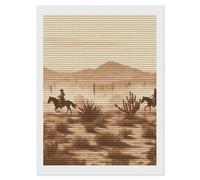 FekiLoot West Desert Riding Horses Diamond Painting Kits for Beginners DIY Diamond Dots Art Kit Full Drill Round 5d Diamonds Pictures Gem Art Kits Rhinestone Painting Home Wall Decor12 x16