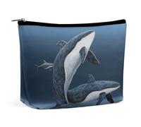 FekiLoot Whale Family Toiletry Bag Travel Cosmetic Bag with Zipper Personalized Makeup Pouch Makeup Pouch for Women for Use in Daily Life Travel Other Occasions