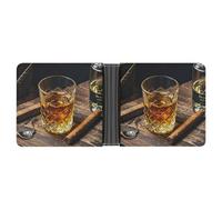 FekiLoot Whisky And Cigar Wallet Slim PU Bifold Design Wallet with Multiple Card Slots Wallets Extra Capacity Pocket Wallets