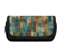 FekiLoot White And Brown Pencil Case Office Pencil Box Large Capacity Pencil Box Pouch Holder Double Zipper Pencil Case Use to Organize Desktop And Plan Space Home Office