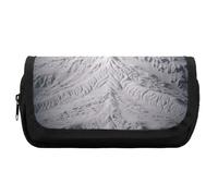 FekiLoot White And Gray Pencil Case Office Pencil Box Large Capacity Pencil Box Pouch Holder Double Zipper Pencil Case Use to Organize Desktop And Plan Space Home Office