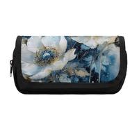 FekiLoot White And Light Blue Pencil Case Office Pencil Box Large Capacity Pencil Box Pouch Holder Double Zipper Pencil Case Use to Organize Desktop And Plan Space Home Office