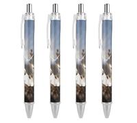 FekiLoot White Dove Flying in The Sun Ballpoint Pens Retractable Black Ink Ballpoint Pens 0.5mm Medium Point Smooth Writing Pattern Pen with Super Soft Grip Cute Work Supplies for Men Women 4 PCS