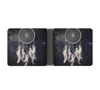 FekiLoot White Fantasy Dream Catcher Leather Wallet Double-Sided Different Images Bifold Wallet Ultra Strong Stitching Slim Wallets