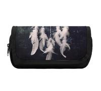 FekiLoot White Fantasy Dream Catcher Pencil Case Office Pencil Box Large Capacity Pencil Box Pouch Holder Double Zipper Pencil Case Use to Organize Desktop And Plan Space Home Office