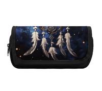 FekiLoot White Fantasy Dream Catcher Pencil Case Portable Zipper Large Capacity Pencil Bag Handheld Multi Function Portable Pencil Pouch Organizer for Family Office Supplies