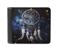 FekiLoot White Fantasy Dream Catcher PU Leather Wallet Bifold Wallet Front Pocket Wallets Fashion Purse Slim Billfold Credit Card Holder