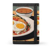 FekiLoot White Food Men's Wallet Extra Capacity Trifold Wallet Thin & Stylish Trifold Card Holder with ID Window