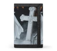 FekiLoot White Ghost Slim Wallet Trifold Wallet Credit Card Holder Wallets Stylish Money Clip for Men Women