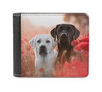 FekiLoot White Labrador Wallet Large Capacity Slim Bifold Wallet with Multiple Card Slots PU Leather Men Purse