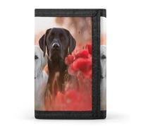 FekiLoot White Labrador Wallet Slim Trifold Wallets with Multiple Card Slots Credit Card Holder Pocket Coin Purse