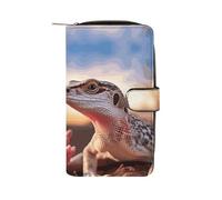 FekiLoot White Lizard Wallet for Men Women Large Capacity Purse Clutch Bag Handbag Checkbook Cash Credit Cards