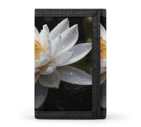 FekiLoot White Lotus Men's Wallet Extra Capacity Trifold Wallet Thin & Stylish Trifold Card Holder with ID Window