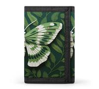 FekiLoot White Moth Men's Wallet Extra Capacity Trifold Wallet Thin & Stylish Trifold Card Holder with ID Window