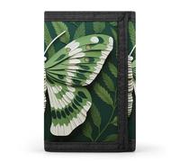 FekiLoot White Moth Trifold Wallet Slim Credit Card Holder Stylish Trifold Billfold Minimalist Front Pocket Friendly Purses