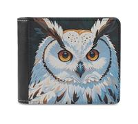 FekiLoot White Owl Wallet Large Capacity Slim Bifold Wallet with Multiple Card Slots PU Leather Men Purse