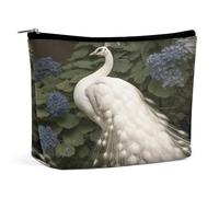 FekiLoot White Peacock Toiletry Bag Travel Cosmetic Bag with Zipper Personalized Makeup Pouch Makeup Pouch for Women for Use in Daily Life Travel Other Occasions