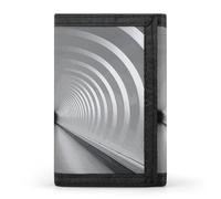 FekiLoot White Subway Tunnel Trifold Wallet Slim Credit Card Holder Stylish Trifold Billfold Minimalist Front Pocket Friendly Purses