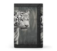 FekiLoot White Tiger Men's Wallet Extra Capacity Trifold Wallet Thin & Stylish Trifold Card Holder with ID Window