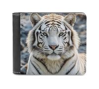 FekiLoot White Tiger Wallet Large Capacity Slim Bifold Wallet with Multiple Card Slots PU Leather Men Purse