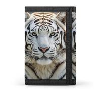 FekiLoot White Tiger Wallet Men's Trifold Wallet Extra Capacity Credit Card Holder Cards Purse Front Pocket