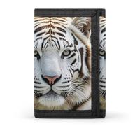 FekiLoot White Tiger Wallet Slim Trifold Wallets with Multiple Card Slots Credit Card Holder Pocket Coin Purse