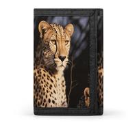 FekiLoot Wild Animal Leopard Wallet Compact Blocking Trifold Wallets with Zipper Minimalist Purse Wallet Credit Card Holder