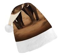 FekiLoot Wild Animals Elephants Santa Hat Comfortable Soft Christmas Hat Reusable Christmas Cap for Adults for Xmas And New Year Holiday Party Supplies