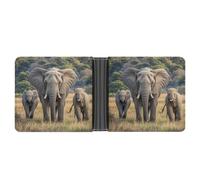FekiLoot Wild Animals Elephants Wallet Slim PU Bifold Design Wallet with Multiple Card Slots Wallets Extra Capacity Pocket Wallets