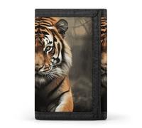 FekiLoot Wild Animals Tiger Wallet Compact Blocking Trifold Wallets with Zipper Minimalist Purse Wallet Credit Card Holder