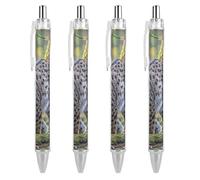 FekiLoot Wild Bobcat Ballpoint Pens Retractable Black Ink Ballpoint Pens 0.5mm Medium Point Smooth Writing Pattern Pen with Super Soft Grip Cute Work Supplies for Men Women 4 PCS