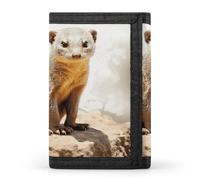 FekiLoot Wild Meerkats Men's Wallet Extra Capacity Trifold Wallet Thin & Stylish Trifold Card Holder with ID Window