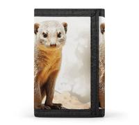 FekiLoot Wild Meerkats Trifold Wallet Slim Credit Card Holder Stylish Trifold Billfold Minimalist Front Pocket Friendly Purses
