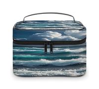 FekiLoot Wild Seas Makeup Bag Large Capacity Travel Cosmetic Bag Lightweight Hand-held Toiletry Bags Portable Cosmetic Pouch Cute Make Up Pouch for Women