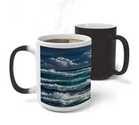 FekiLoot Wild Seas Mug Heat Sensitive Coffee Mugs Colour Changing Magical Coffee Tea Cup Funny Art Mug Sublimation Mugs Novelty Ceramic Cup for Women Men 11oz