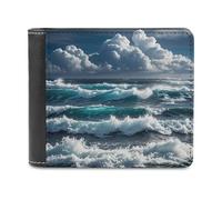 FekiLoot Wild Seas Wallet Large Capacity Slim Bifold Wallet with Multiple Card Slots PU Leather Men Purse