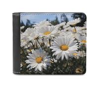 FekiLoot Wild White Daisies Wallet Fashionable Slim Leather Wallet with Multiple Card Slots And Hidden Compartments Wallets