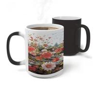 FekiLoot Wildflower Floral Mug Heat Sensitive Coffee Mugs Colour Changing Magical Coffee Tea Cup Funny Art Mug Sublimation Mugs Novelty Ceramic Cup for Women Men 11oz