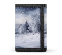 FekiLoot Winter Landscape Men's Wallet Extra Capacity Trifold Wallet Thin & Stylish Trifold Card Holder with ID Window