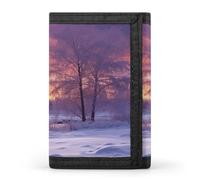 FekiLoot Winter Landscape Wallet for Men Slim Minimalist Trifold Wallet with ID Window And Credit Card Holder