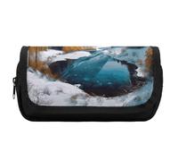 FekiLoot Winter Mountains Snow Scene Pencil Case Office Pencil Box Large Capacity Pencil Box Pouch Holder Double Zipper Pencil Case Use to Organize Desktop And Plan Space Home Office
