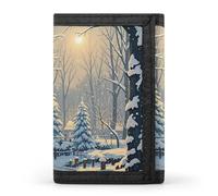 FekiLoot Winter Snow Scene Wallet Slim Trifold Wallets with Multiple Card Slots Credit Card Holder Pocket Coin Purse