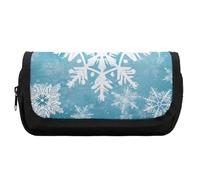 FekiLoot Winter Snowflake Pencil Case Office Pencil Box Large Capacity Pencil Box Pouch Holder Double Zipper Pencil Case Use to Organize Desktop And Plan Space Home Office