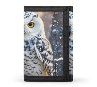 FekiLoot Winter White Owl Wallet Slim Trifold Wallets with Multiple Card Slots Credit Card Holder Pocket Coin Purse